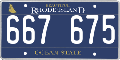RI license plate 667675