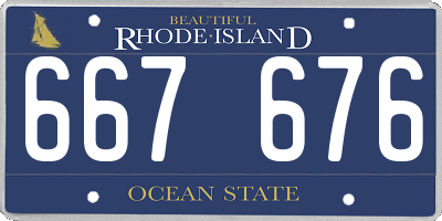 RI license plate 667676