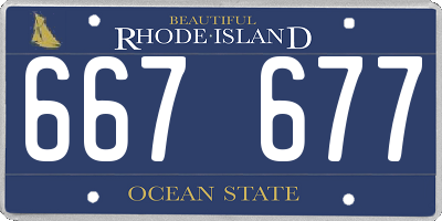 RI license plate 667677