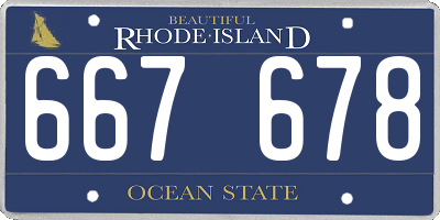 RI license plate 667678