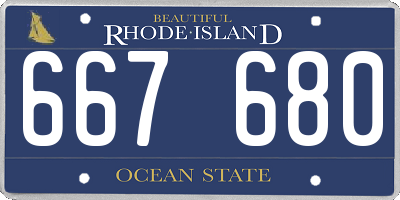 RI license plate 667680