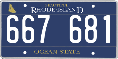 RI license plate 667681