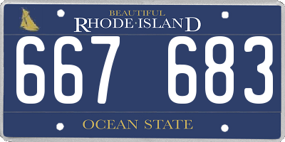 RI license plate 667683