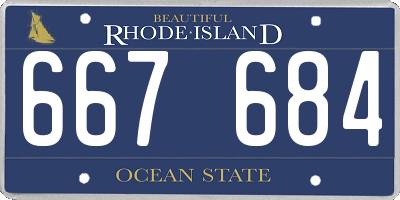 RI license plate 667684