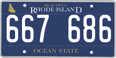 RI license plate 667686