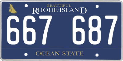RI license plate 667687