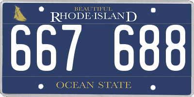 RI license plate 667688