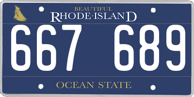 RI license plate 667689