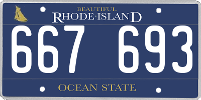 RI license plate 667693