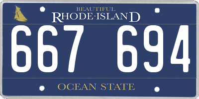 RI license plate 667694