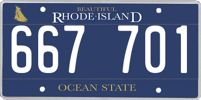 RI license plate 667701