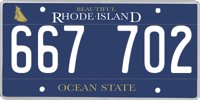 RI license plate 667702