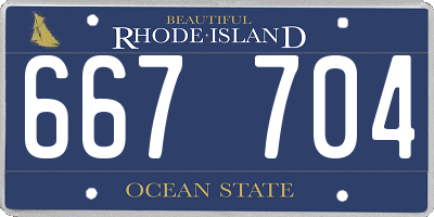 RI license plate 667704