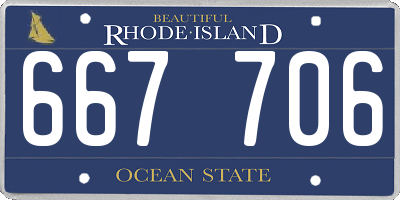 RI license plate 667706