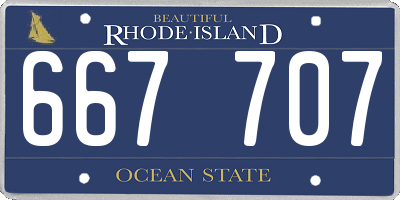 RI license plate 667707