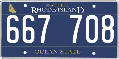 RI license plate 667708