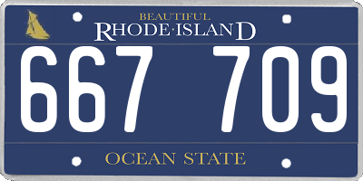 RI license plate 667709