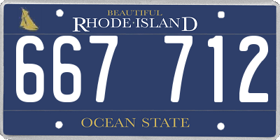 RI license plate 667712