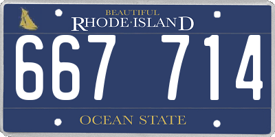 RI license plate 667714