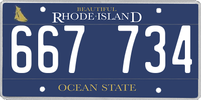 RI license plate 667734