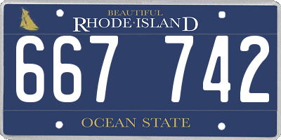 RI license plate 667742