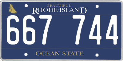RI license plate 667744