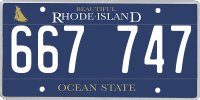 RI license plate 667747