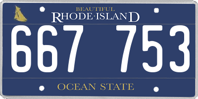 RI license plate 667753