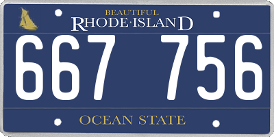 RI license plate 667756