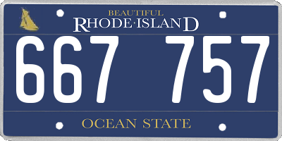 RI license plate 667757