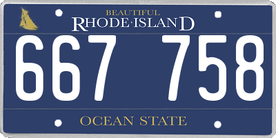 RI license plate 667758