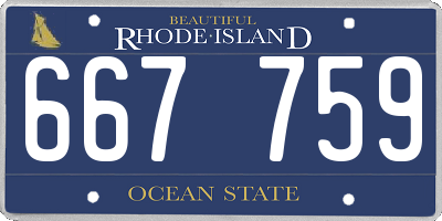 RI license plate 667759