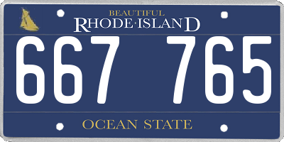 RI license plate 667765