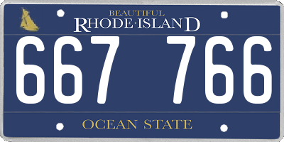 RI license plate 667766
