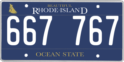 RI license plate 667767