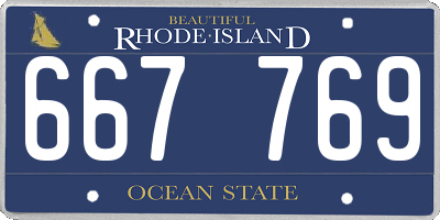 RI license plate 667769