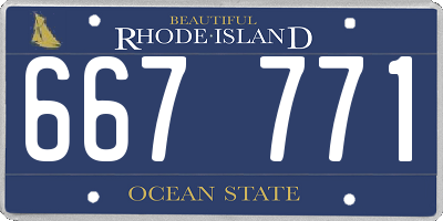 RI license plate 667771