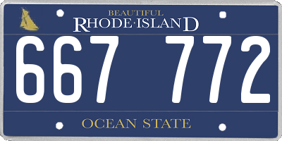 RI license plate 667772