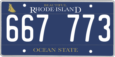 RI license plate 667773