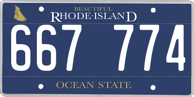 RI license plate 667774