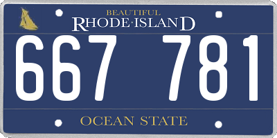 RI license plate 667781