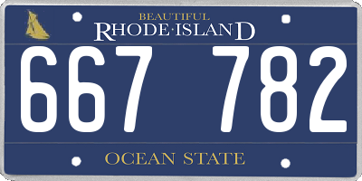 RI license plate 667782