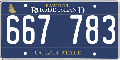 RI license plate 667783