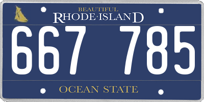 RI license plate 667785