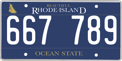 RI license plate 667789