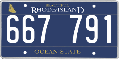 RI license plate 667791