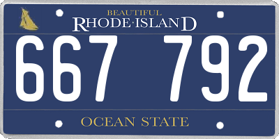 RI license plate 667792