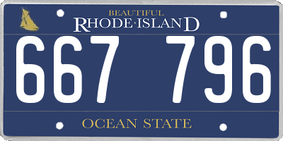 RI license plate 667796