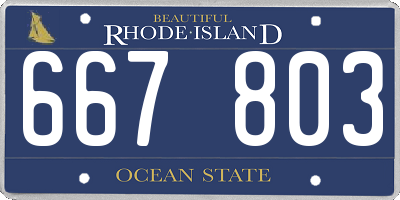 RI license plate 667803