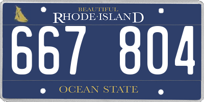 RI license plate 667804